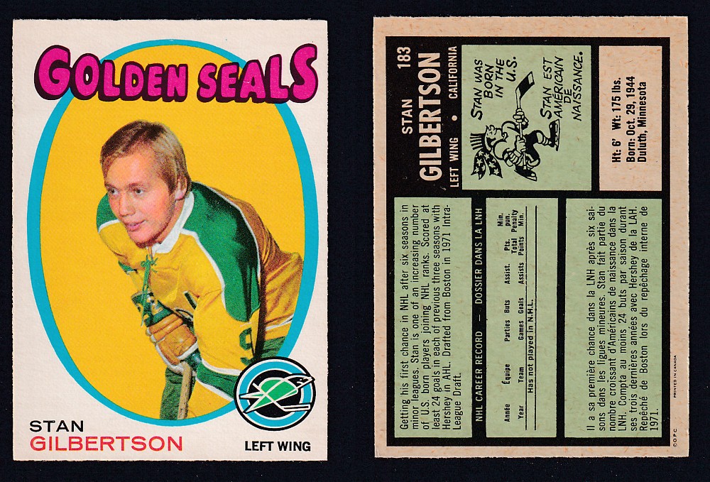 1971-72 O-PEE-CHEE HOCKEY CARD #183 S. GILBERTSON photo