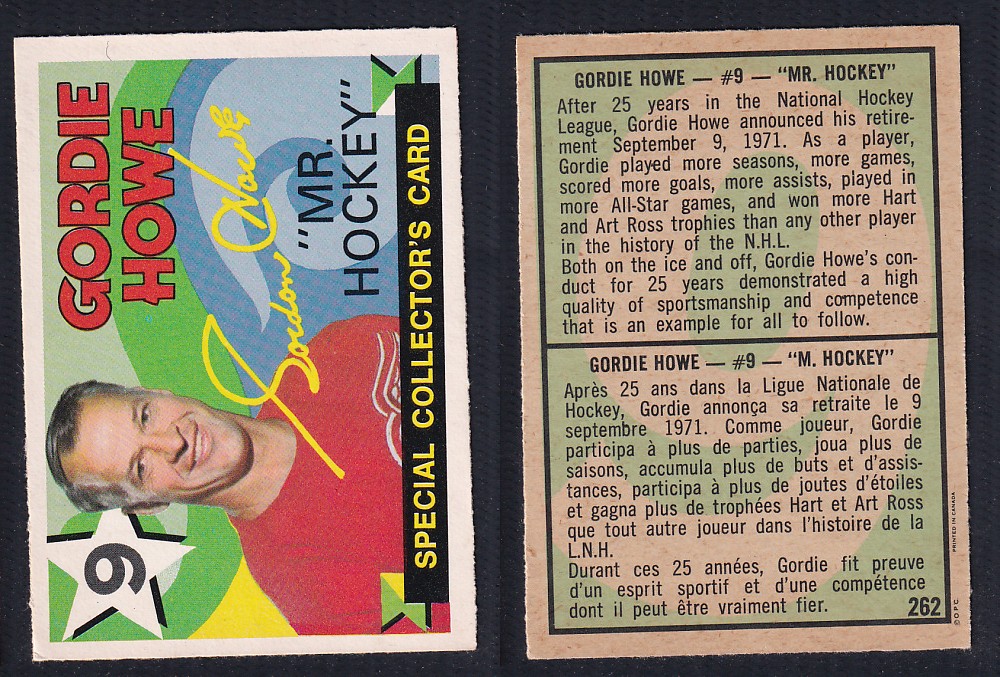 1971-72 O-PEE-CHEE HOCKEY CARD #262 GORDIE HOWE 