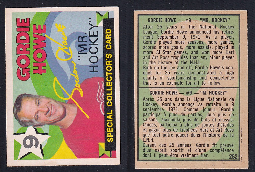 1971-72 O-PEE-CHEE HOCKEY CARD #262 GORDIE HOWE 