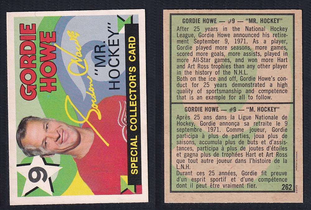 1971-72 O-PEE-CHEE HOCKEY CARD #262 GORDIE HOWE 