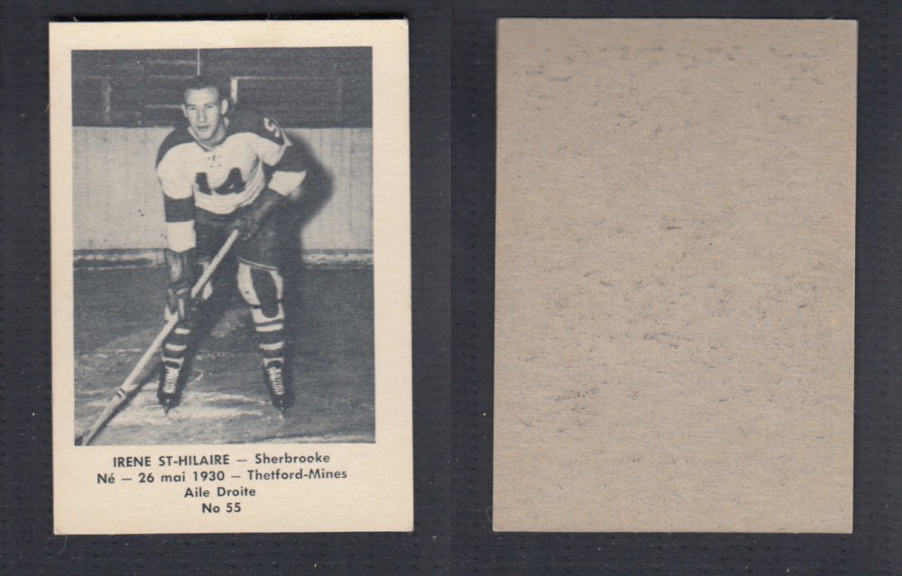 1952-53 LAVAL DAIRY UPDATE HOCKEY CARD #55 I. ST-HILAIRE photo 1952-53 LAVAL DAIRY UPDATE HOCKEY CARD #55 I. ST-HILAIRE photo