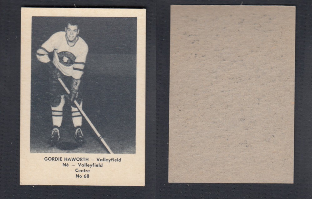 1952-53 LAVAL DAIRY UPDATE HOCKEY CARD #68 G. HAWORTH photo 1952-53 LAVAL DAIRY UPDATE HOCKEY CARD #68 G. HAWORTH photo