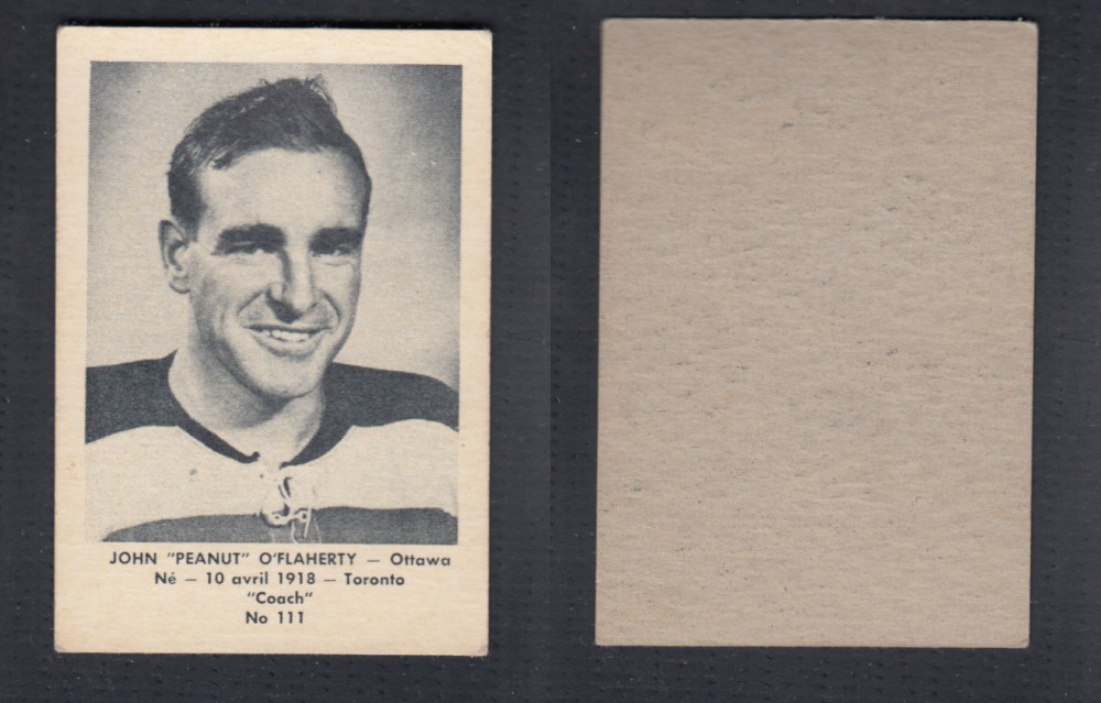 1952-53 LAVAL DAIRY UPDATE HOCKEY CARD #111 J. O'FLAHERTY photo 1952-53 LAVAL DAIRY UPDATE HOCKEY CARD #111 J. O'FLAHERTY photo