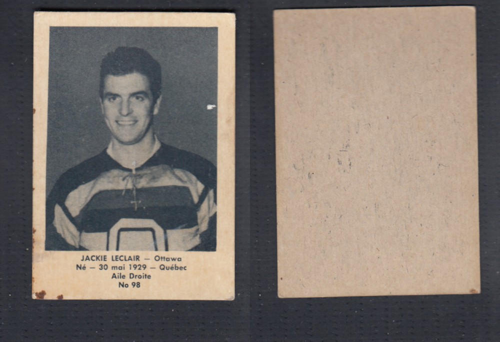 1952-53 LAVAL DAIRY UPDATE HOCKEY CARD #98 J. LECLAIR photo 1952-53 LAVAL DAIRY UPDATE HOCKEY CARD #98 J. LECLAIR photo