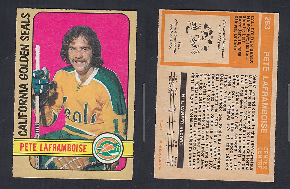 1972-73 O-PEE-CHEE HOCKEY CARD #263 P. LAFRAMBOISE photo 1972-73 O-PEE-CHEE HOCKEY CARD #263 P. LAFRAMBOISE photo