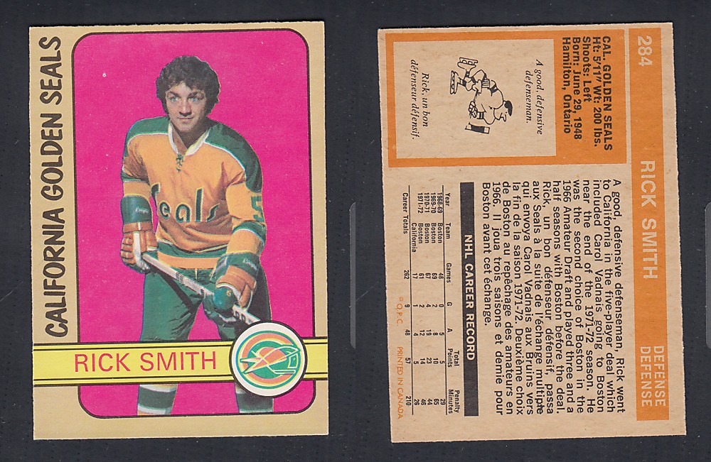1972-73 O-PEE-CHEE HOCKEY CARD #284 R. SMITH photo 1972-73 O-PEE-CHEE HOCKEY CARD #284 R. SMITH photo