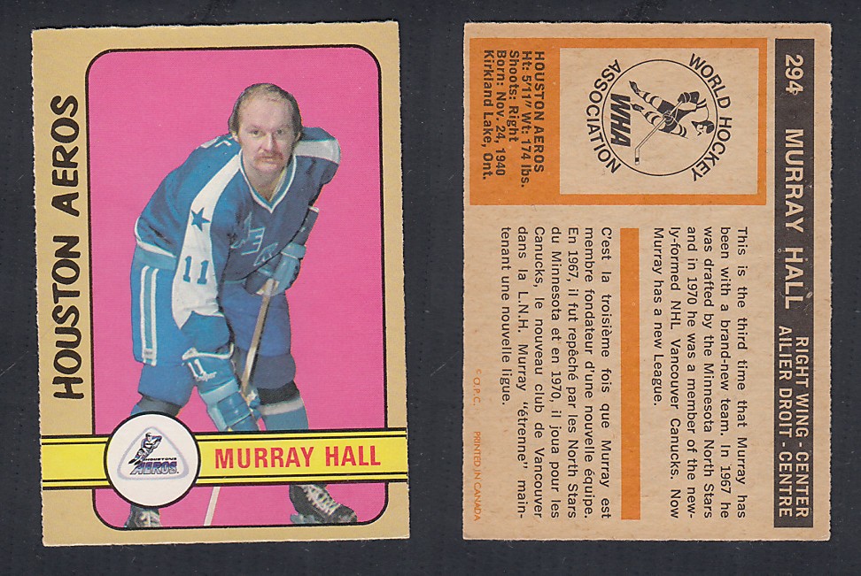 1972-73 O-PEE-CHEE HOCKEY CARD #294 M. HALL photo