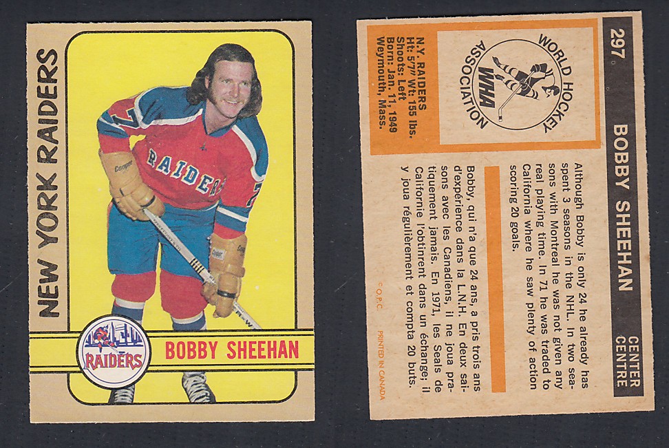 1972-73 O-PEE-CHEE HOCKEY CARD #297 B. SHEEHAN photo