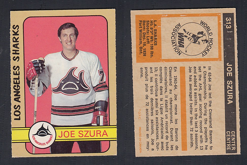1972-73 O-PEE-CHEE HOCKEY CARD #313 J. SZURA photo 1972-73 O-PEE-CHEE HOCKEY CARD #313 J. SZURA photo