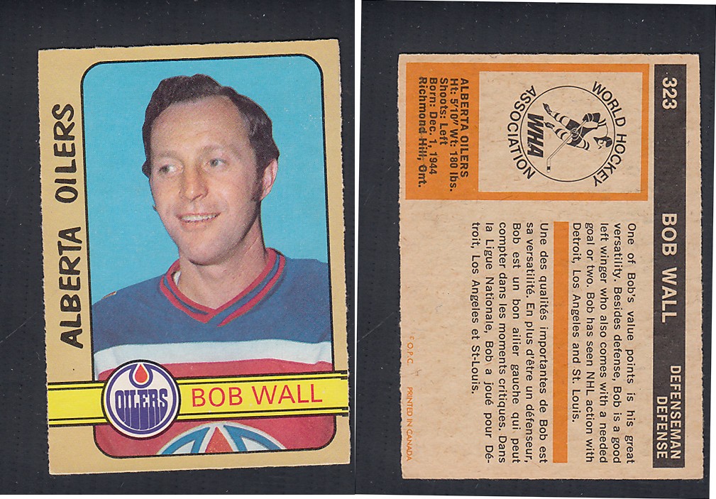 1972-73 O-PEE-CHEE HOCKEY CARD #323 B. WALL photo