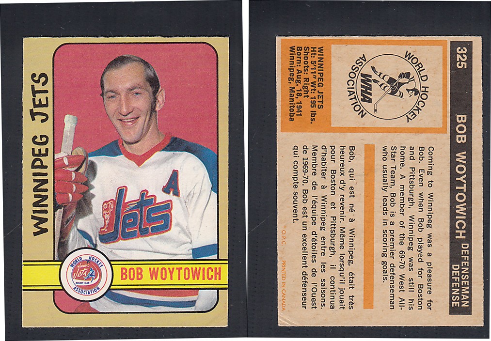 1972-73 O-PEE-CHEE HOCKEY CARD #325 B. WOYTOWICH photo 1972-73 O-PEE-CHEE HOCKEY CARD #325 B. WOYTOWICH photo