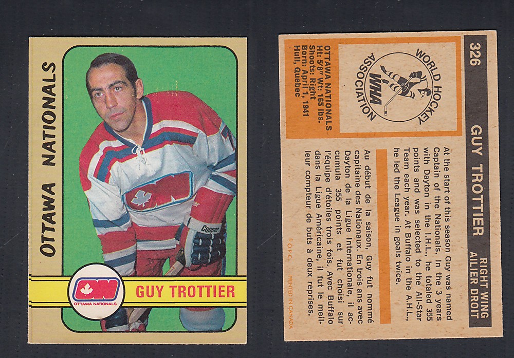 1972-73 O-PEE-CHEE HOCKEY CARD #326 G. TROTTIER photo 1972-73 O-PEE-CHEE HOCKEY CARD #326 G. TROTTIER photo