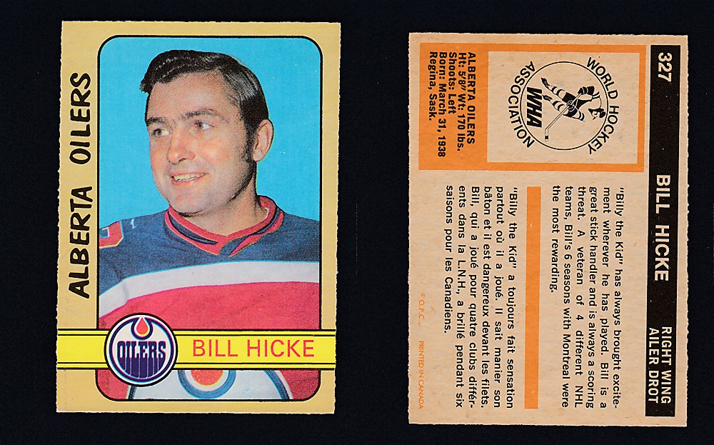 1972-73 O-PEE-CHEE HOCKEY CARD #327 B. HICKE photo 1972-73 O-PEE-CHEE HOCKEY CARD #327 B. HICKE photo