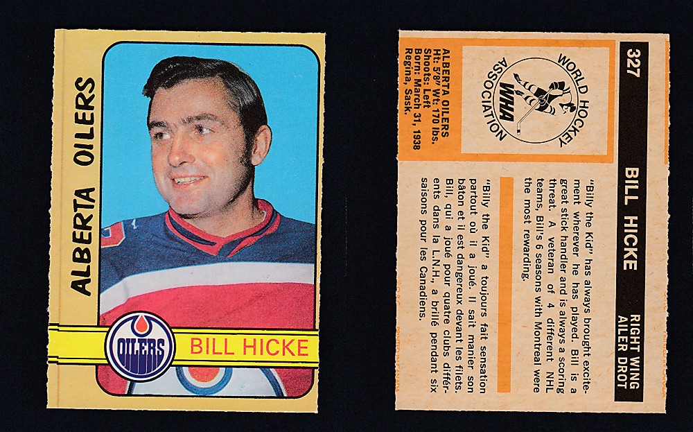 1972-73 O-PEE-CHEE HOCKEY CARD #327 B. HICKE photo 1972-73 O-PEE-CHEE HOCKEY CARD #327 B. HICKE photo