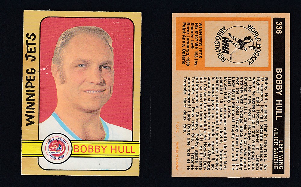 1972-73 O-PEE-CHEE HOCKEY CARD #336 B. HULL photo 1972-73 O-PEE-CHEE HOCKEY CARD #336 B. HULL photo