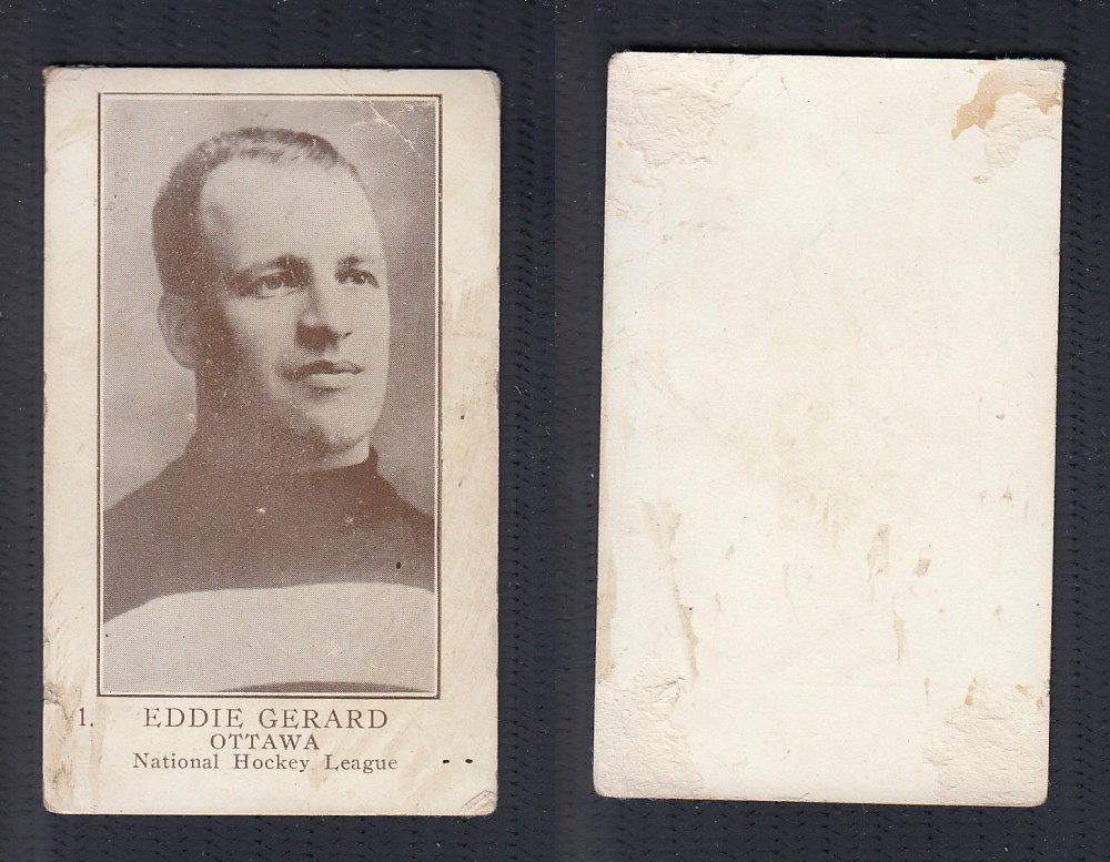 1923-24 WILLIAM PATERSON HOCKEY CARD #1 E. GERARD photo 1923-24 WILLIAM PATERSON HOCKEY CARD #1 E. GERARD photo
