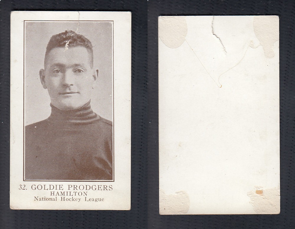 1923-24 WILLIAM PATERSON HOCKEY CARD #32 G. PRODGERS photo 1923-24 WILLIAM PATERSON HOCKEY CARD #32 G. PRODGERS photo