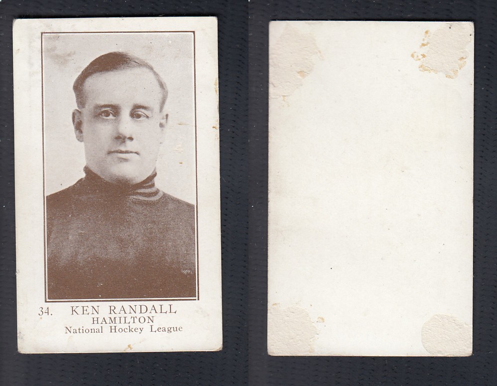 1923-24 WILLIAM PATERSON HOCKEY CARD #34 K. RANDALL photo 1923-24 WILLIAM PATERSON HOCKEY CARD #34 K. RANDALL photo