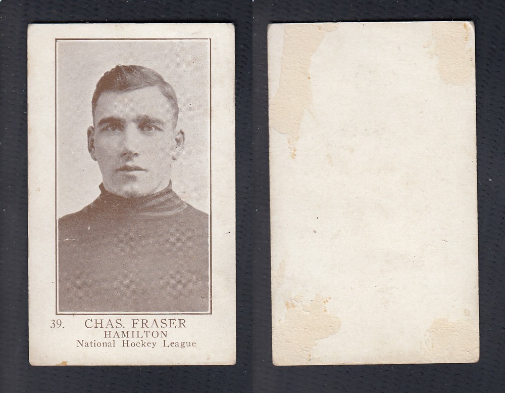 1923-24 WILLIAM PATERSON HOCKEY CARD #39 C. FRASER photo 1923-24 WILLIAM PATERSON HOCKEY CARD #39 C. FRASER photo