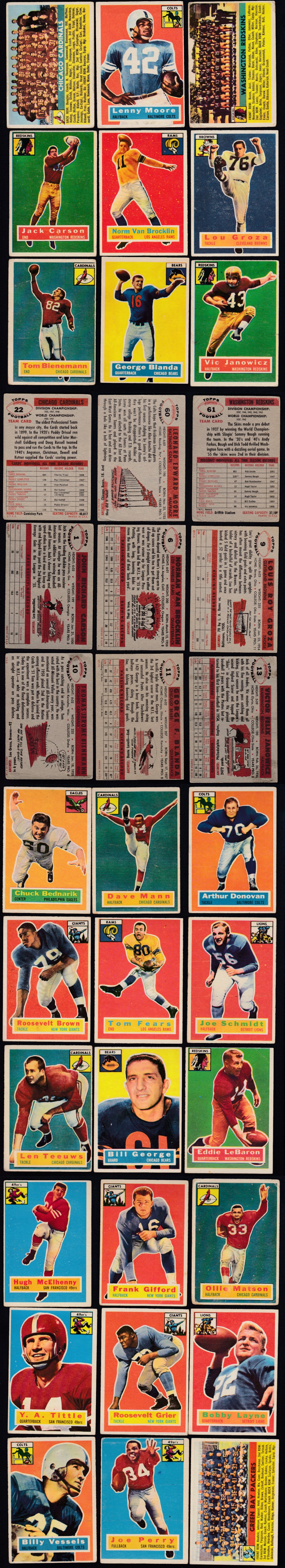 1956 TOPPS NFL FOOTBALL CARD FULL SET 120/120 photo 1956 TOPPS NFL FOOTBALL CARD FULL SET 120/120 photo