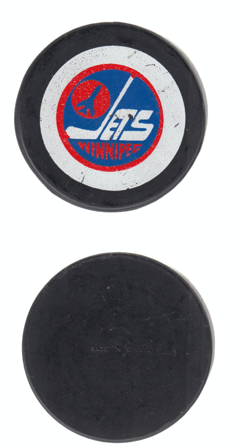 1972-75 WHA BILTRITE B1 WINNIPEG JETS GAME PUCK photo 1972-75 WHA BILTRITE B1 WINNIPEG JETS GAME PUCK photo