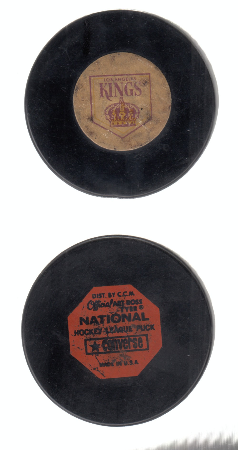 1970-77 CONVERSE LOS ANGELES KINGS GAME PUCK photo 1970-77 CONVERSE LOS ANGELES KINGS GAME PUCK photo