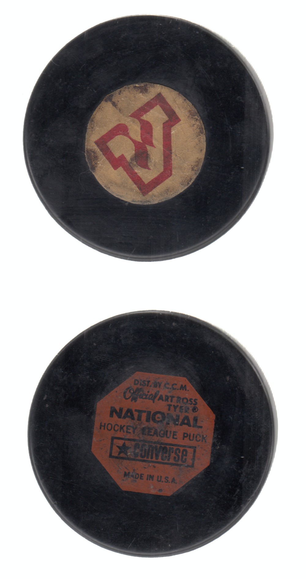 1970-77 CONVERSE ATLANTA FLAMES GAME PUCK photo 1970-77 CONVERSE ATLANTA FLAMES GAME PUCK photo