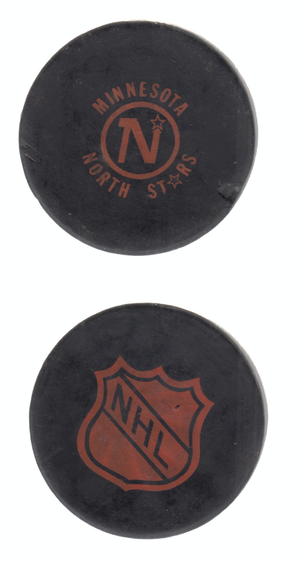 1970-73 CCM3 MINNESOTA NORTH STARS PRACTICE PUCK photo 1970-73 CCM3 MINNESOTA NORTH STARS PRACTICE PUCK photo