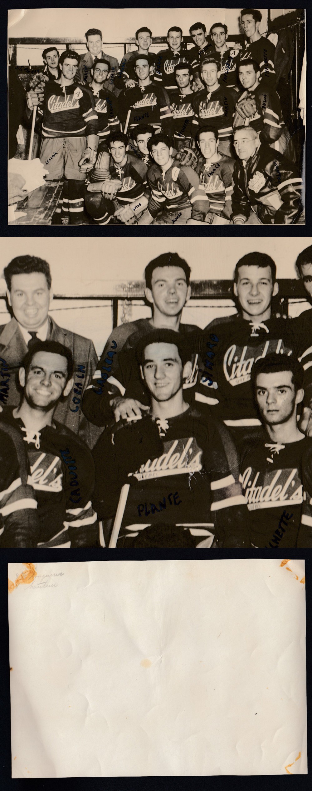 1948-49 QUEBEC CITADELLES TEAM PHOTO WITH J. PLANTE photo