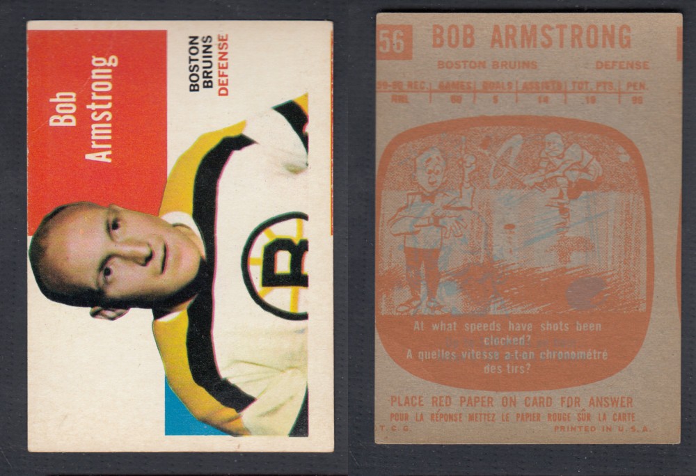 1960-61 TOPPS HOCKEY CARD #56 B. ARMSTRONG photo 1960-61 TOPPS HOCKEY CARD #56 B. ARMSTRONG photo