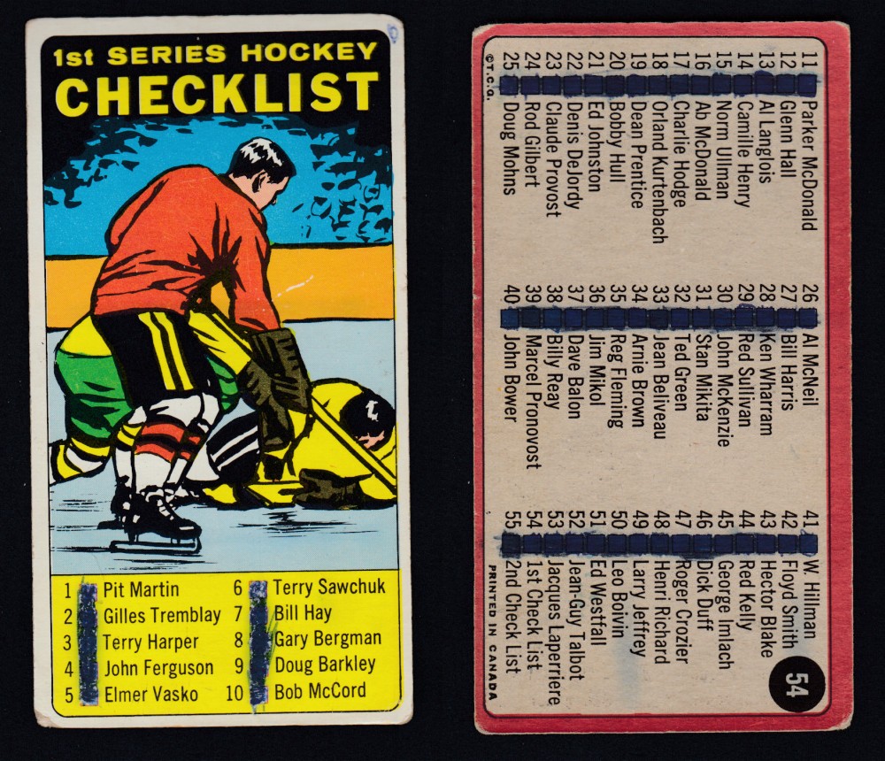 1964-65 TOPPS HOCKEY CARD #54 1ST SERIES HOCKEY CHECKLIST photo 1964-65 TOPPS HOCKEY CARD #54 1ST SERIES HOCKEY CHECKLIST photo