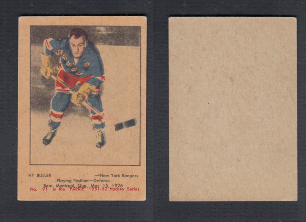 1951-52 PARKHURST HOCKEY CARD #91 H. BULLER photo 1951-52 PARKHURST HOCKEY CARD #91 H. BULLER photo