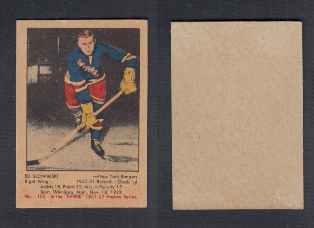 1951-52 PARKHURST HOCKEY CARD #102 E. SLOWINSKI photo 1951-52 PARKHURST HOCKEY CARD #102 E. SLOWINSKI photo