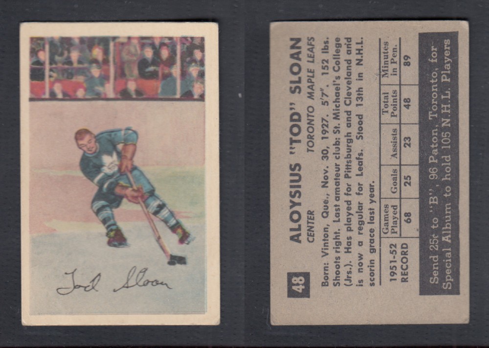 1952-53 PARKHURST HOCKEY CARD #48 A. SLOAN photo 1952-53 PARKHURST HOCKEY CARD #48 A. SLOAN photo
