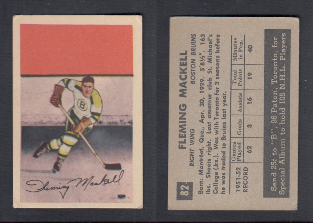 1952-53 PARKHURST HOCKEY CARD #82 F. MACKELL photo 1952-53 PARKHURST HOCKEY CARD #82 F. MACKELL photo
