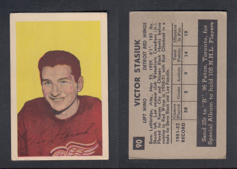1952-53 PARKHURST HOCKEY CARD #90 V. STASIUK photo 1952-53 PARKHURST HOCKEY CARD #90 V. STASIUK photo
