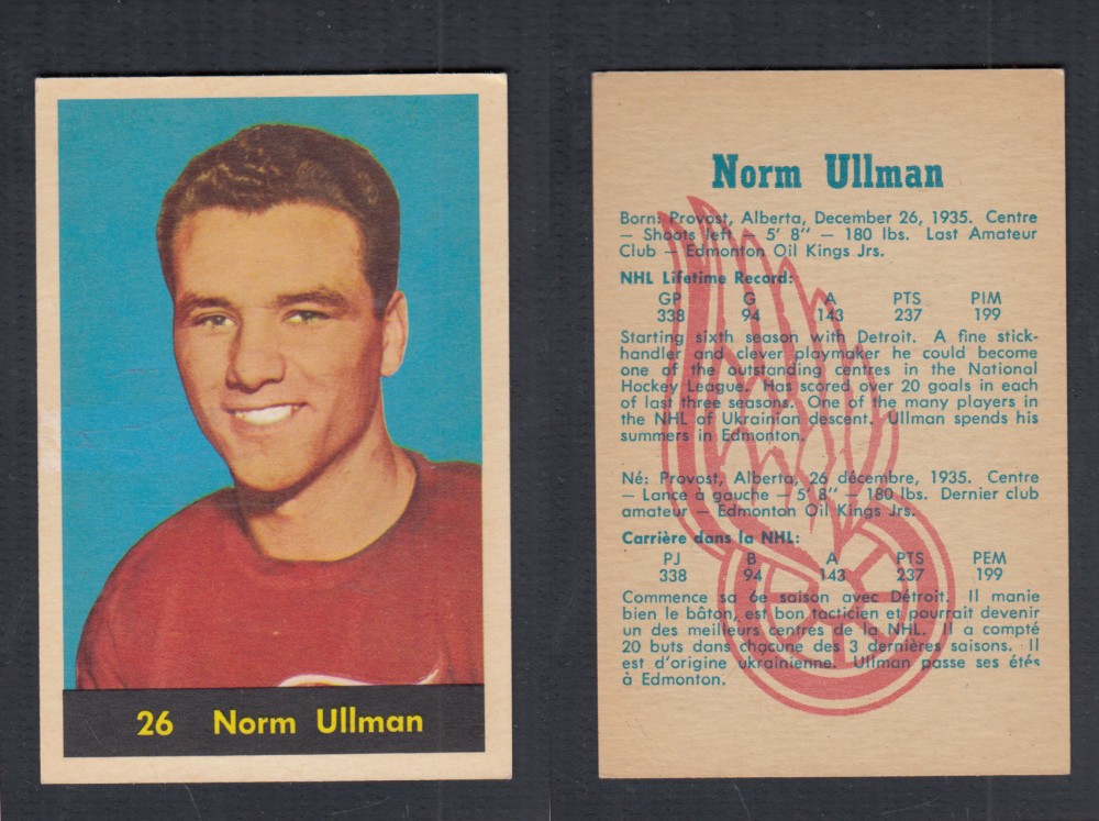 1960-61 PARKHURST HOCKEY CARD #26 N. ULLMAN photo 1960-61 PARKHURST HOCKEY CARD #26 N. ULLMAN photo