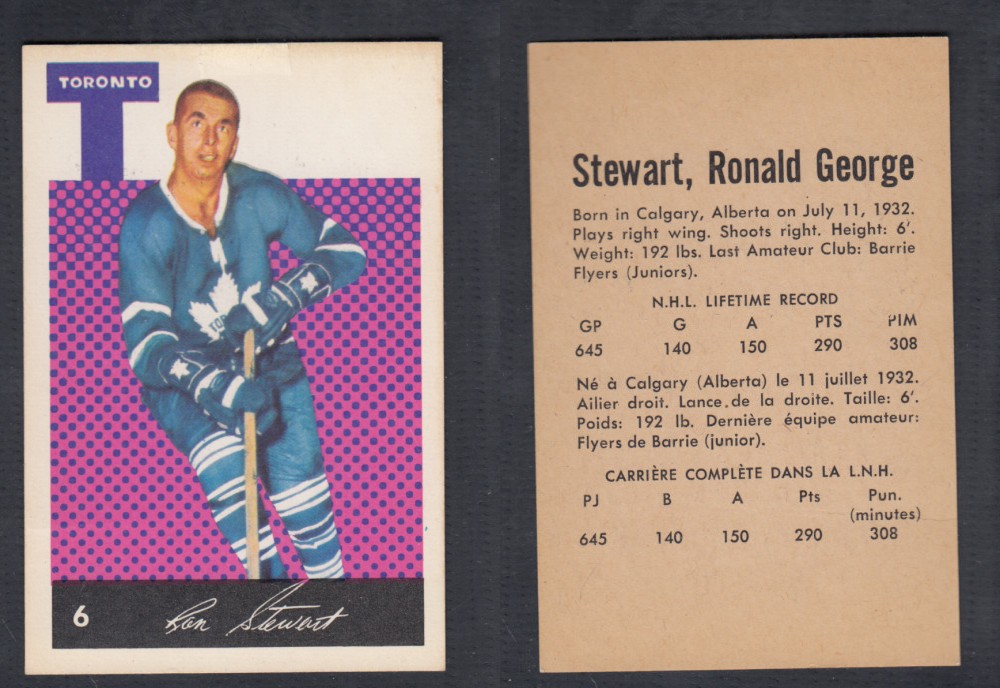 1962-63 PARKHURST HOCKEY CARD #6 R. STEWART photo 1962-63 PARKHURST HOCKEY CARD #6 R. STEWART photo