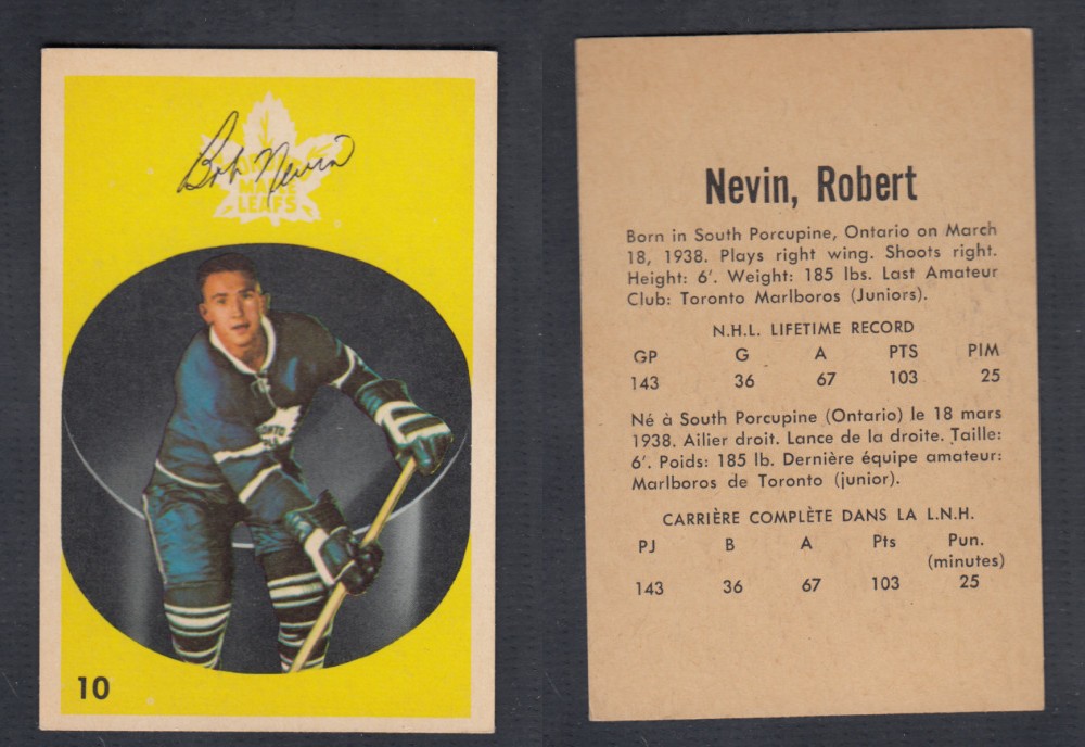 1962-63 PARKHURST HOCKEY CARD #10 R. NEVIN photo