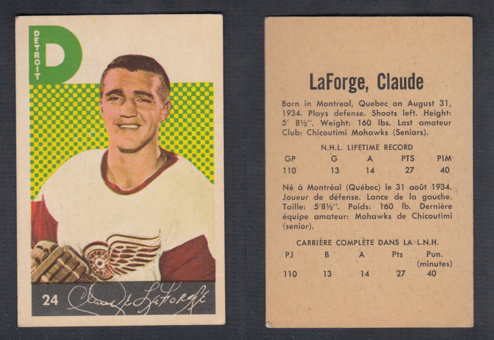 1962-63 PARKHURST HOCKEY CARD #24 C. LAFORGE photo 1962-63 PARKHURST HOCKEY CARD #24 C. LAFORGE photo