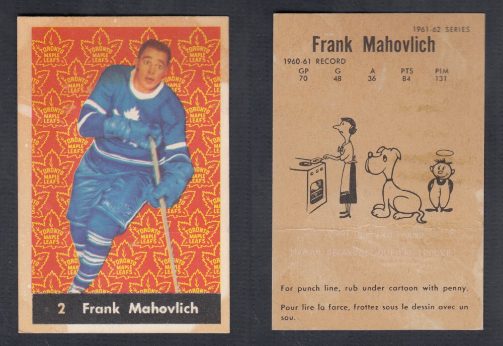 1961-62 PARKHURST HOCKEY CARD #2 F. MAHOVLICH photo 1961-62 PARKHURST HOCKEY CARD #2 F. MAHOVLICH photo