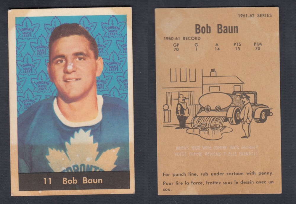 1961-62 PARKHURST HOCKEY CARD #11 B. BAUN photo 1961-62 PARKHURST HOCKEY CARD #11 B. BAUN photo