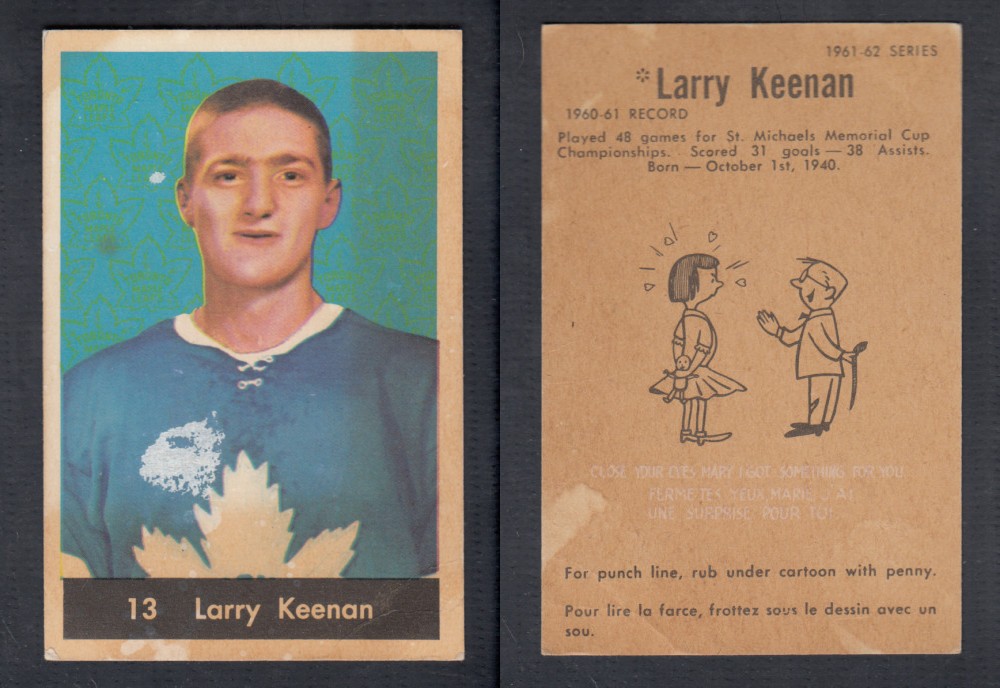 1961-62 PARKHURST HOCKEY CARD #13 L. KEENAN photo 1961-62 PARKHURST HOCKEY CARD #13 L. KEENAN photo
