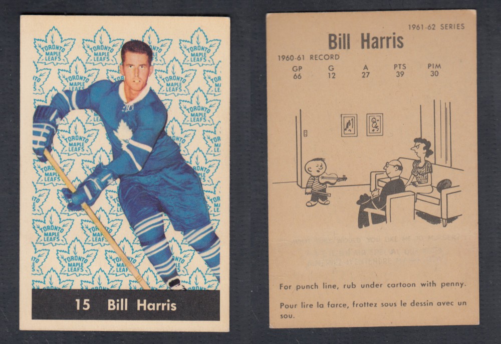 1961-62 PARKHURST HOCKEY CARD #15 B. HARRIS photo 1961-62 PARKHURST HOCKEY CARD #15 B. HARRIS photo