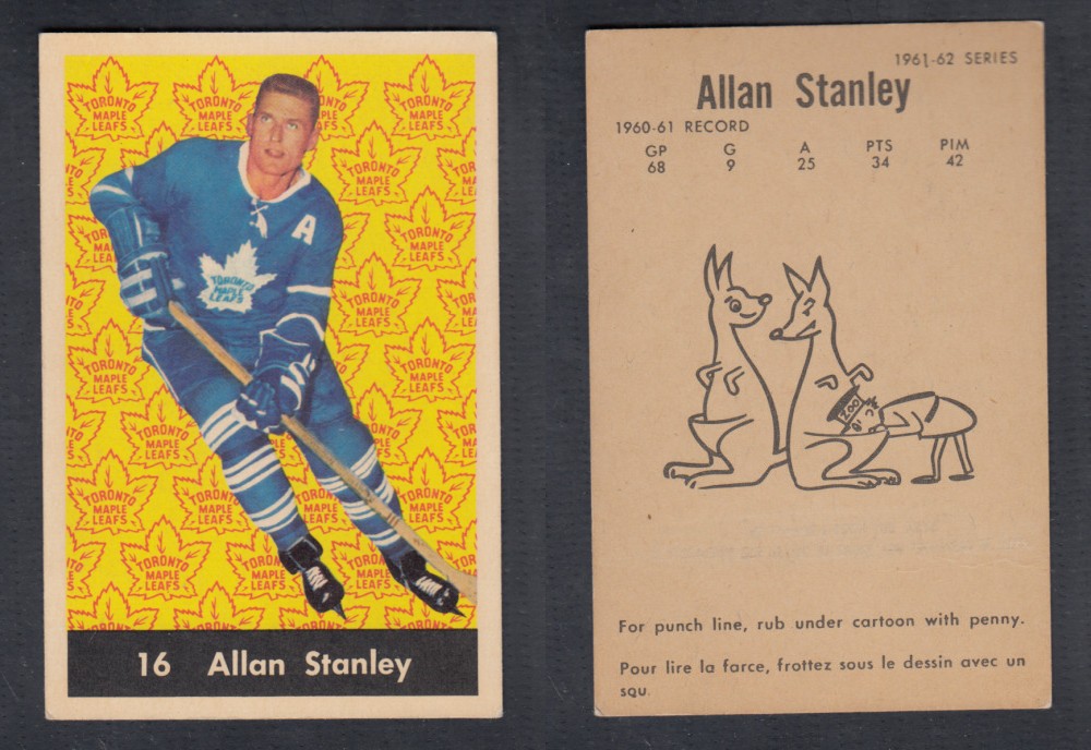 1961-62 PARKHURST HOCKEY CARD #16 A. STANLEY photo