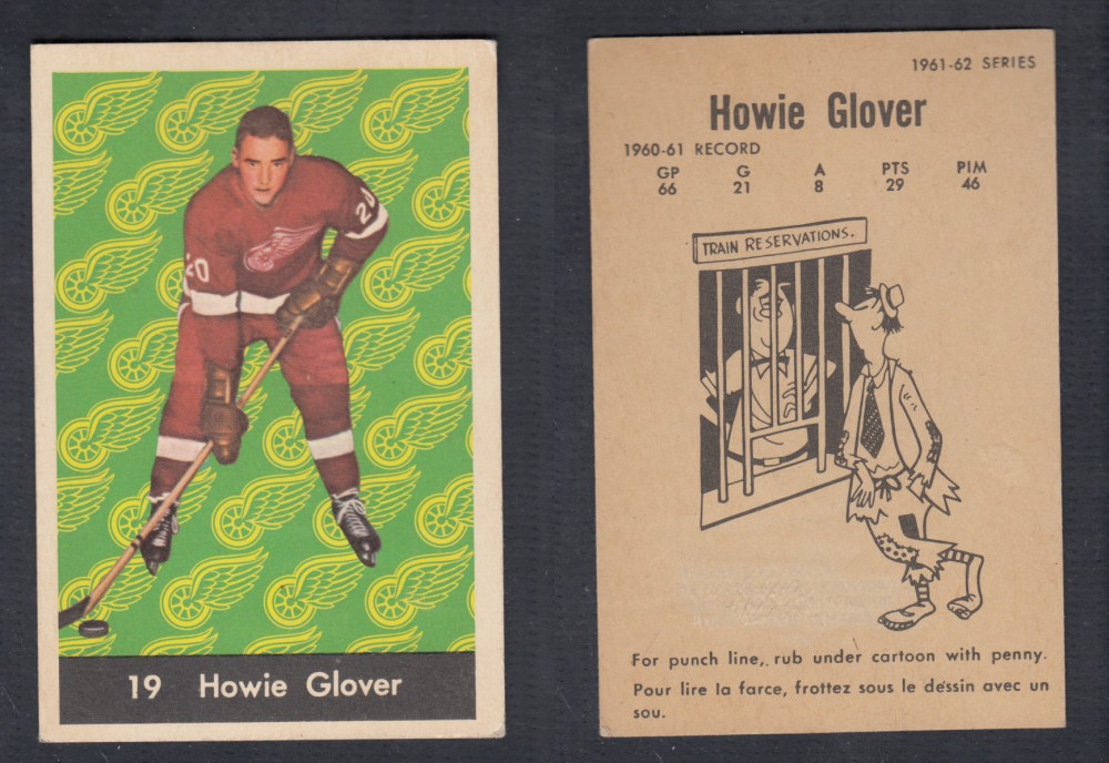 1961-62 PARKHURST HOCKEY CARD #19 H. GLOVER photo 1961-62 PARKHURST HOCKEY CARD #19 H. GLOVER photo