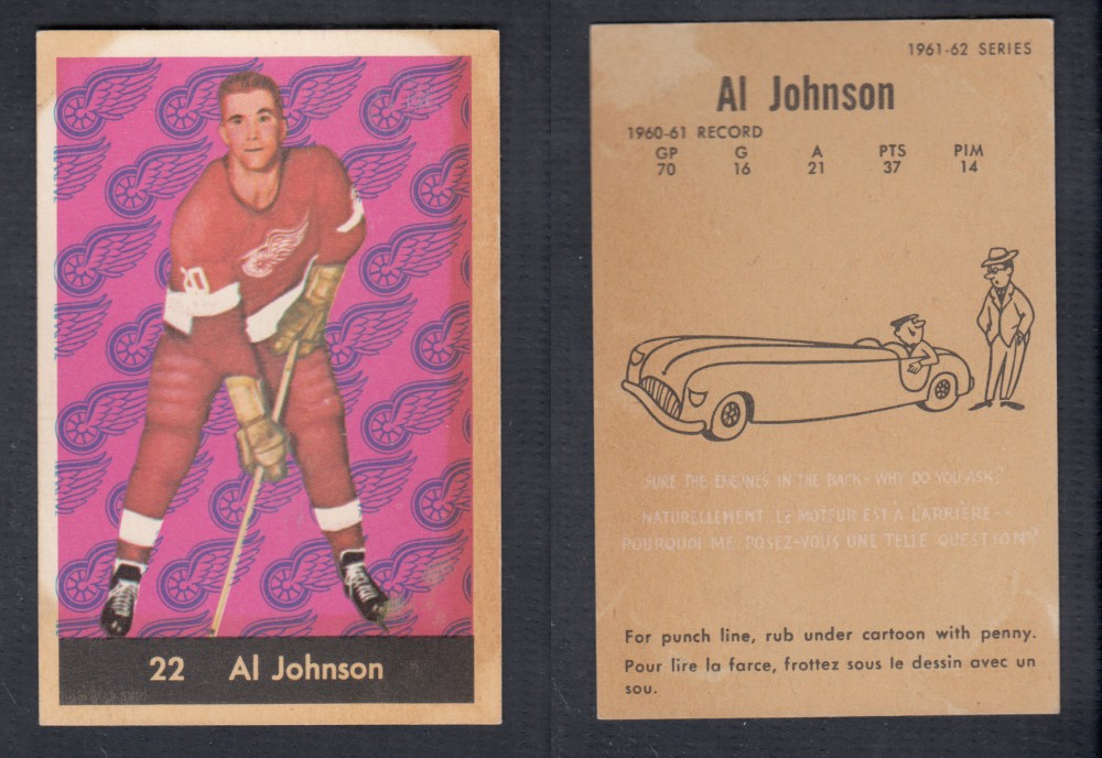 1961-62 PARKHURST HOCKEY CARD #22 A. JOHNSON photo 1961-62 PARKHURST HOCKEY CARD #22 A. JOHNSON photo