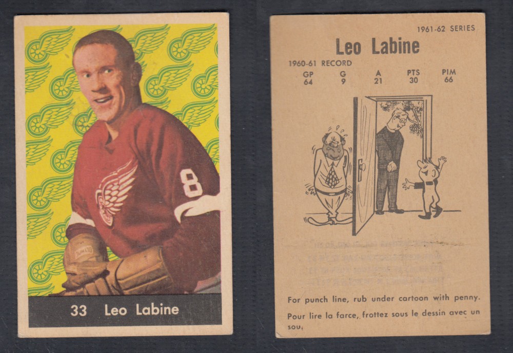 1961-62 PARKHURST HOCKEY CARD #33 L. LABINE photo 1961-62 PARKHURST HOCKEY CARD #33 L. LABINE photo