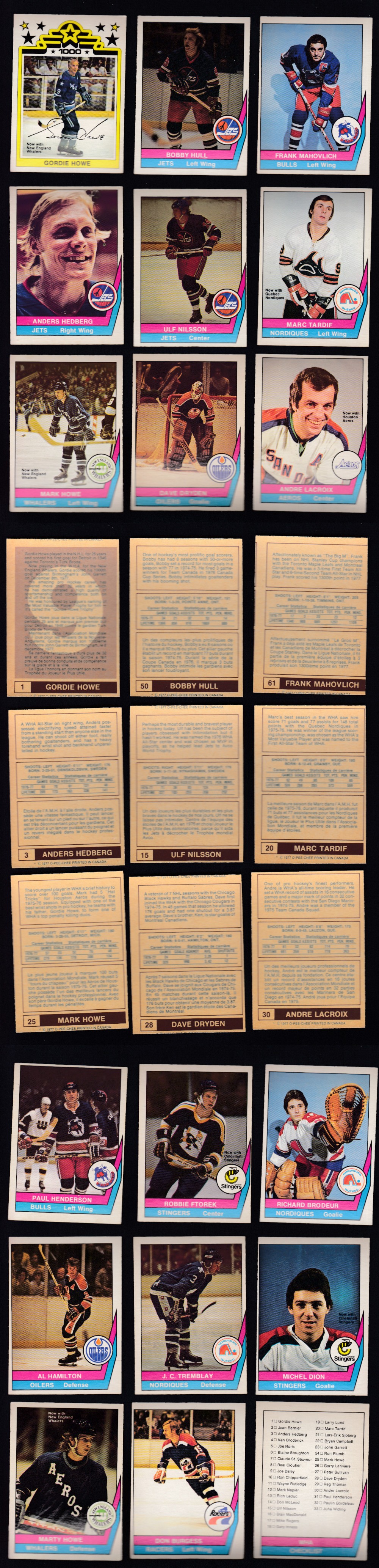 1977-78 WHA O-PEE-CHEE HOCKEY CARD FULL SET 66/66 photo 1977-78 WHA O-PEE-CHEE HOCKEY CARD FULL SET 66/66 photo