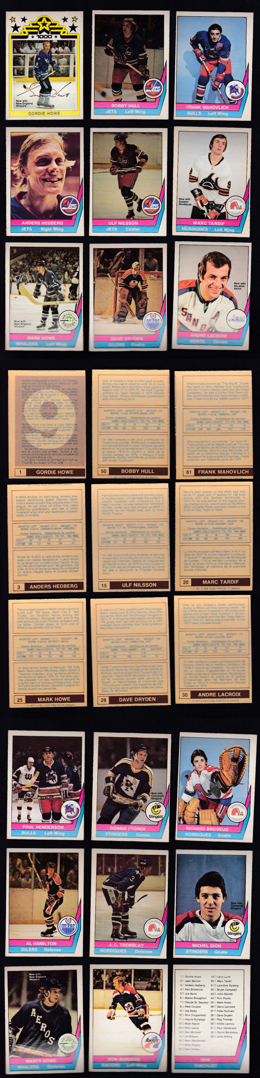 1977-78 WHA O-PEE-CHEE HOCKEY CARD FULL SET 66/66 photo 1977-78 WHA O-PEE-CHEE HOCKEY CARD FULL SET 66/66 photo